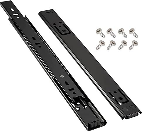 2 Pièces Glissières De Tiroir En Métal, Rail Coulissant 20cm-50cm, Coulisses À Billes, Étirement En Deux Parties, Fixation Par Vis, Pousser Et Tirer En Douceur, Charge 50kg, Facile À Installer