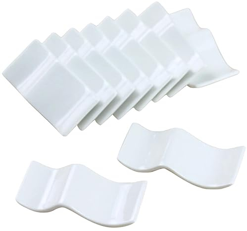 10Pcs Repose- En Céramique Support De Cuillère Repose- En Porcelaine Porte- En Porcelaine Porte-Cuillère En Porcelaine Repose-Fourchette En Porcelaine