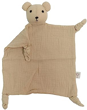 Kaiser 65233391 Bear Schnuffeltuch Muslin Schmusetuch 0+ Monate Trösterchen für Baby&Kleinkinder ca. 33x30cm Fb. latté