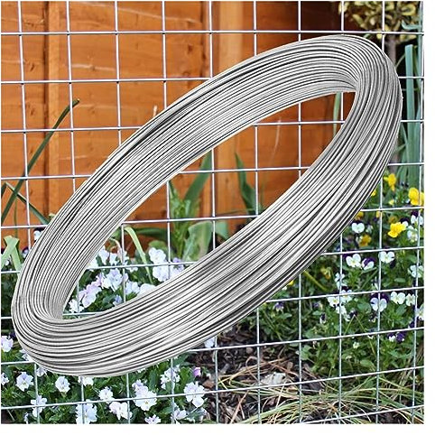 alambre galvanizado Alambre galvanizado 16 14 12 10 9 8 7 6 Calibre, Alambre de acero con poco carbono, Cuerda de alambre de acero metálico para jardín bricolaje cierre floral arreglar vallas ( Color