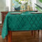 Christmas Tablecloth Flower Jacquard Table Cloth Spill Proof Dust-Proof Wrinkle Free Polyester Table Cover for Xmas Santa Holiday Winter (Rectangle/Oblong, 132 x 182 CM (4-6 Seats), Green)