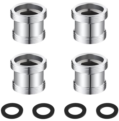 winbest 4 Stück Wasserhahn Adapter, Gewindeadapter für Außengewinde M18 und M22, Wasserhahn Belüfter Anschluss für Waschbecken Küche Luftsprudler Wasserfilter