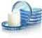 Lot de 6 petites assiettes rondes en verre bleu pour bougie pilier