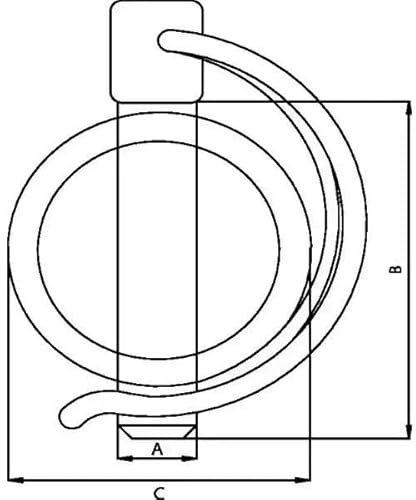 cyclingcolors 4x Goupille demi-lune fraise en acier zingué Goupille remorque Motoculture tondeuse tracteur, 8x34mm