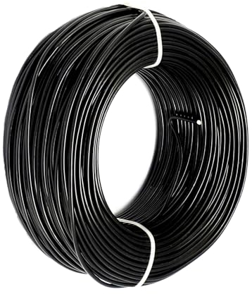 18 Gauge 1mm Aluminum Craft Wire - 55 Meters (180 Feet) for Crafting, Floral Making, Jewelry Making - Thin Black Wire (1mm-55Metres)