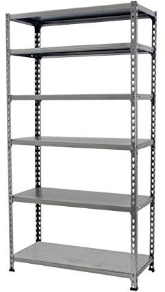 PROREGAL Schwerlastregal Giant Metal Shark | HxBxT 250x90x40cm | Fachlast 180kg | Grau | Regal Standregal Aufbewahrungsregal