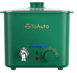 TOAUTO 4Qts Green Wax Melter für Kerzenherstellung - Elektrische Kerze Wachs Schmelzen Topf mit Quick Pour Ventil Wachs & Temperaturregelung für Kerzenhersteller Anfänger AC 230V