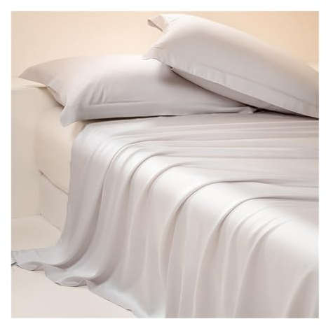 100% Eukalyptus Tencel/Lyocell Satin Bettlaken ohne Gummizug Betttuch Haustuch Laken ohne Gummi Seidig Glatte Kühlblätter für alle Jahreszeiten (Color : Gray A, Size : 180x230cm)