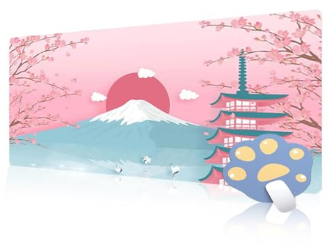 FAIRYGATE Tapis Bureau Grand XXL Gaming Tapis De Souris Games pour PC sous Main Rose Mouse Pad Résistant aux Rayures Grandes 60 x 30 x 0.3 cm Sakura B5805-M