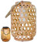 Imitation bambou tissé lampe solaire ambiance à la main bambou lampe solaire style chinois suspension tissé vent lampe Cour