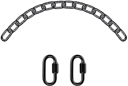 BeneLabel 1 x 71,1 cm schwarze robuste Hängeketten mit 2 Karabinern, 453,6 kg Kapazität, Hängematte, Stuhl, Hardware-Verlängerungskette für Schaukel-Hängesessel, Boxsäcke