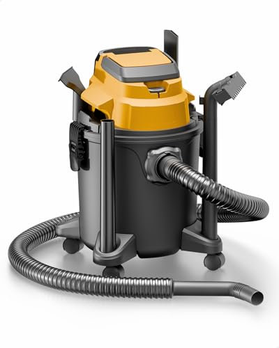Aspirapolvere senza fili Wet/Dry, per DeWalt 20V Max Batteria, 5.2-gallon Battery Powered Aspirapolvere, Limone, con Ugelli Tubo HEPA Filtri Ruote (Solo strumento bara)