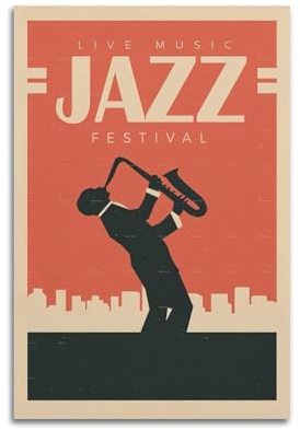 UNSGA Vintage-Poster, internationales Jazz-Festival-Poster, dekorative Malerei, Leinwand, Wandposter und Kunstdruck, moderne Familienschlafzimmer-Dekoration, Poster, 30 x 45 cm