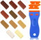 Hartwachs Reparaturset, 11 Farben Laminat Wachs Reparaturset mit 1 Schaber, Holz/Fliesen/Parkett/Laminat/Vinyl Reparaturset zum Auffüllen Reparieren von Kratzern und Löchern für Holz Möbel