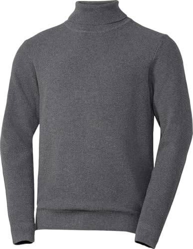 Otto Kern Pullover Herren, Rollkragenpullover aus 100% Baumwolle, Strickpullover, Pulli Herren mit luxuriöser Reiskorn-Optik, zeitlos & hochwertig, Grau, Gr. XXL