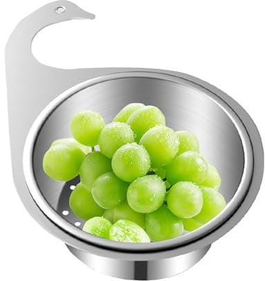 Siuwddee Korbsieb für die Spüle, Ecksieb für die Spüle - Spülbecken-Speiseauffangkorb aus Edelstahl in Schwanenform,Eck-Spülbecken-Siebkorb, Küchenspüle, Lebensmittelauffangbehälter für Utensilien,