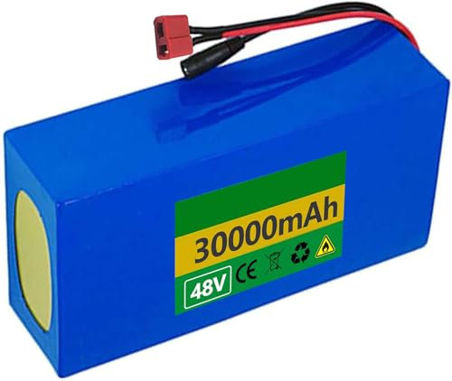 E-Bike Akku 36V 48V 10Ah 15Ah 20Ah 25Ah 30Ah Elektrofahrra Lithium Batterie wasserdichter PVC-Akku eingebauter BMS mit 42V Ladegerät für 1000W 750W 500W 250W Motoren 48V 10AH,T