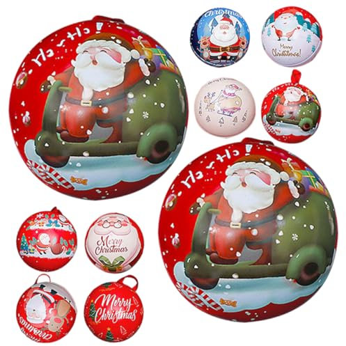 PRETYZOOM 10stücke Geschenkbox Kugelförmig Weihnachten Bonbonbox Aus Aufbewahrungsbox Für Plätzchen Kleinigkeiten Als Christbaumschmuck Dekoration