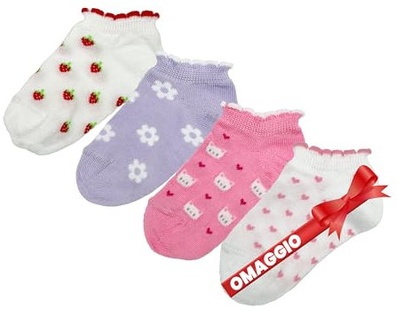 LEON D'ORO Calzini Neonata Cotone 4 Paia Calze leggere filo di scozia 6 12 18 mesi Made in Italy (IT, Età, 12 mesi, 18 mesi, CORTO-FANTASIA-ASS 1)