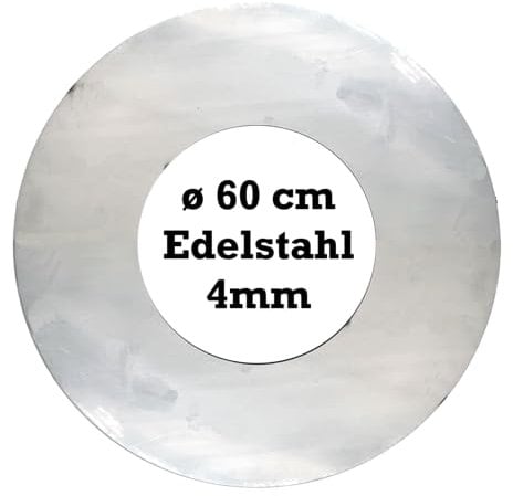SOUK ONE Feuerplatte Plancha Feuerring aus Edelstahl 4mm, Grillplatte passend für Feuertonne 60 cm (Lieferung ohne Feuerschale)