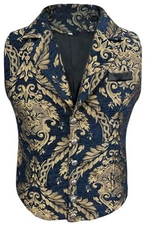 Generisch Marseille Costume Homme Mode Nouveau Costume Breasted Gilet Veste Sans Manches Pour Hommes Bleu Costume, Marine, XL