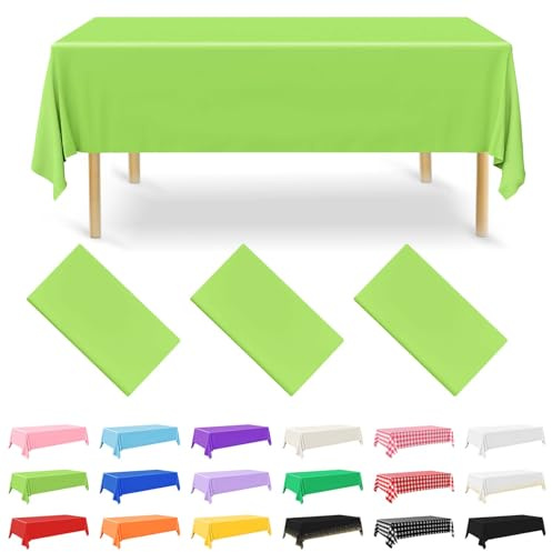 NACHLYNN 3 Stück Einweg Tischdecke 137 x 274 cm Salbeigrün Rechteckige Tischabdeckung Wasserdicht Gartentischdecke für Festivals Party Hochzeiten Brautpartys Geburtstag Dekorationen