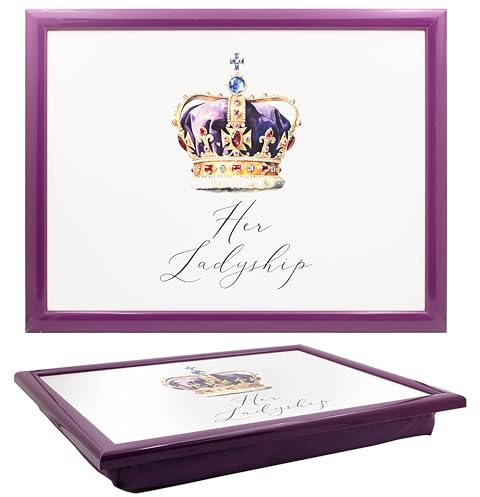 The Leonardo Collection His N Hers Her Ladyship Food Serving Laptray | Bean Bag Support, Stable Dining Surface, Easy Clean Finish, Lightweight Design, Comfortable Use, Home Accessory