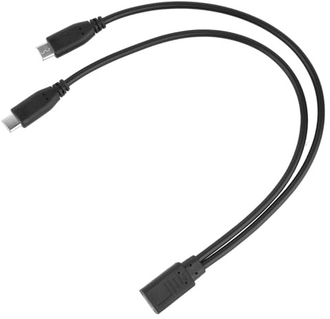 BTFO 2-in-1 Usb c Splitter, 32cm/12.6 Inch Type-c Data Cable Charging Cable Y Usbc Power Splitter Data Out Transmission Decive Charging Adapter Equipment for Home Office Use, Fast & Efficient
