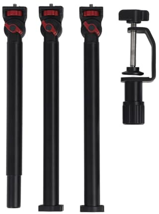 KPOYTWRDN 3 - Section Articulating Arm with 360° Ball Head, Overhead Camera Mount Desk Stand, Detachable Aluminum C - Clamp for DSLR Webcam Mic Light, 1/4 3/8 5/8 Screws