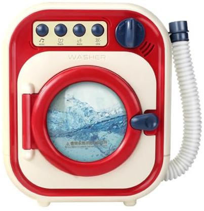 drburpily Fai finta di giocare con i giocattoli per la pulizia della lavatrice Esperienze di gioco realistiche per bambini con effetti sonori e funzione asciugatura Funziona