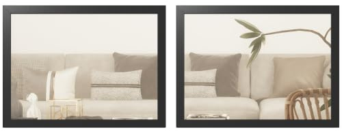 HOMCOM Decorative Rectangular Wall Mirror Wall-Mounted 30 x 40 cm Black | Bathroom Mirror, Living Room, Bedroom, Hallway, Set of 2