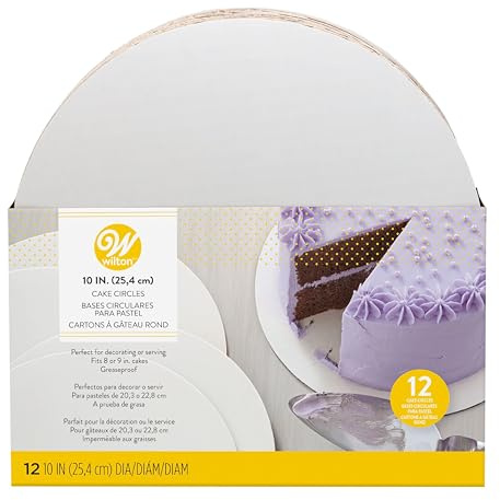 Wilton Plats à gâteau ronds, Blancs, Lot de 12, 25, 4 cm (10)