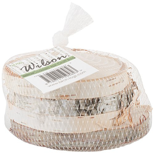 Wilsons Natural White Birch Coasters 4/Pkg, Multicoloured, 12.7 x 12.7 x 7.62 cm