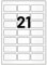 Wetterfeste Folienetiketten auf A4 Bogen, transparent - 60 x 30 mm - 2.100 Polyester Etiketten auf 100 Blatt, selbstklebende PET Aufkleber, matt
