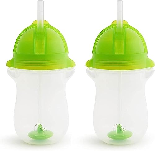 Munchkin Click Lock All Angle Lot de 2 tasses en paille lestées Vert/vert
