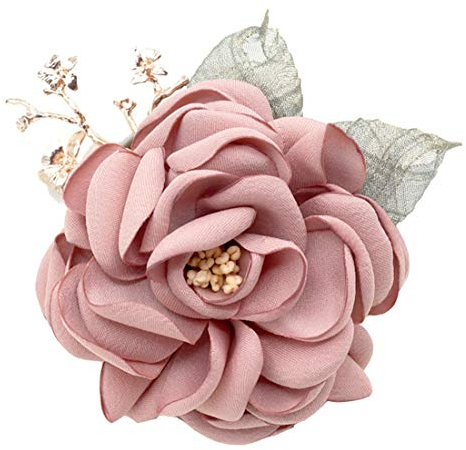 Cheerlife Fashion Elegant Haarclip Haarklipp Blumen Haarklammer Haarspange Ansteckblume Brosche Corsage Blumen Haarschmuck Rosa