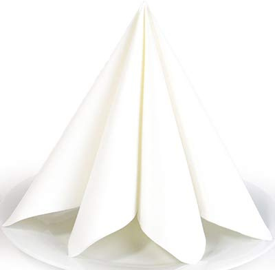 Servietten Weiss Premium Airlaid STOFFÄHNLICH | 50 Stück | 40 x 40cm | Einfarbige Servietten | hochwertige Serviette für Hochzeit, Geburtstag, Party, Taufe, Kommunion | made in Germany