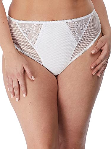 Elomi Women's Plus Size Charley Waist High Cut Leg Brief - white - XXXXL