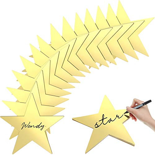 Outus 24 Pcs 11 Inch Large Gold Star Cutouts Double Sided Stars