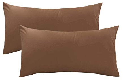 N/A - Funda de Almohada Body Pillow Case, algodón Egipcio, 250 Hilos en el Pulgar, sin Cremallera, para su Cuerpo, 20 x 54 o Almohada de Mayor, café, 1 Unidad
