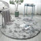 Icegrey Shaggy Teppich Hochflor Langflor Plüschteppich Runder Tie-Dye Dekor rutschfeste Waschbar Bodenmatte für Wohnzimmer flauschig Shaggy Schlafzimmer Bettvorleger Outdoor Carpet, 80cm, Hellgrau