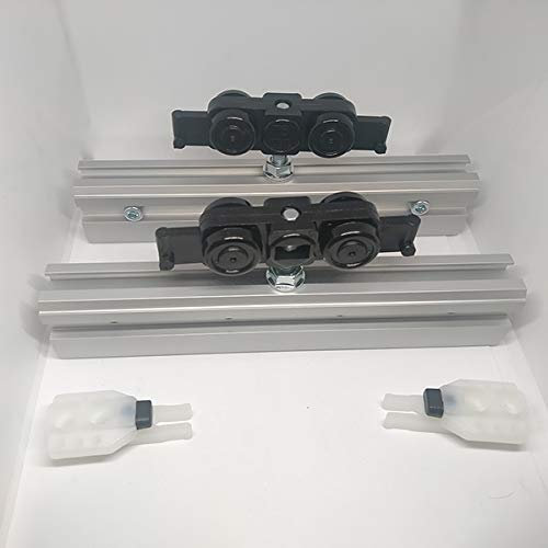 Pinze per porta vetro scorrevole scomparsa portata 150 KG + Ruote