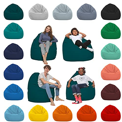 HomeIdeal - Sitzsack XXL Bodenkissen für Erwachsene & Kinder - Geeignet für Gaming oder Entspannen - Indoor wie Outdoor da er Wasserfest ist - mit EPS Perlen, Farbe:Petrol, Größe:XL