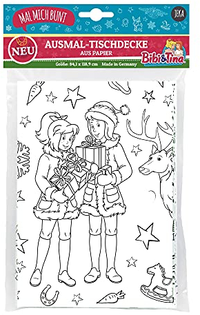 Bibi & Tina Ausmal-Tischdecke Weihnachten, Bibi und Tina Weihnachten, Papier-Tischdecke Weihnachten, Deko Weihnachten, Ausmalen Weihnachten, Geschenkidee Weihnachten, Mal Mich Bunt