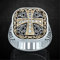 CXWK Vintage mittelalterliche Kreuzritter Tempelritter Kreuz Punk Siegelring männliche Ringe