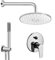 Set Doccia con soffione e doccetta da Incasso, Completo di Miscelatore con deviatore a 2 Vie e Presa d’Acqua con Flessibile