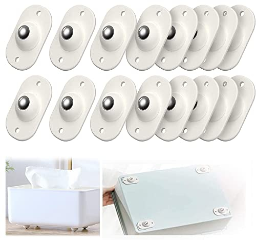 Self Adhesive Castor Wheels,16 PCS Small Castors Wheel Mini Swivel Casters Wheels Stick On Castor Pulley Rollers for Small Furniture Trash Can Box
