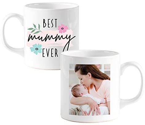 Pomchick Dad Photo Mug Best Daddy Ever Birthday Present Father's Day Mugs Gift for Dads Suitable for Uncle Grandad Grandpa Custom Text