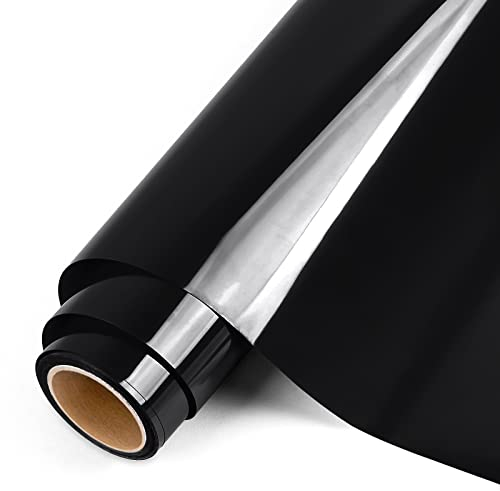 IModeur 12 Ft Plotterfolie Textil Schwarz – 30,5 x 366 cm Flexfolie Plotter Textil Schwarz für Cricut Maker, Silhouette Cameo, Textilfolie Plotter Schwarz für Kleidung, Mützen, Hosen, andere Stoffe