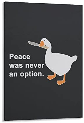 JITENG Lustige Poster mit Ente, Peace Was Never An Option, Poster, Bilddruck, Leinwand, Poster, Wandfarbe, Kunst, Poster, Dekoration, moderne Heimkunstwerke, 30 x 45 cm